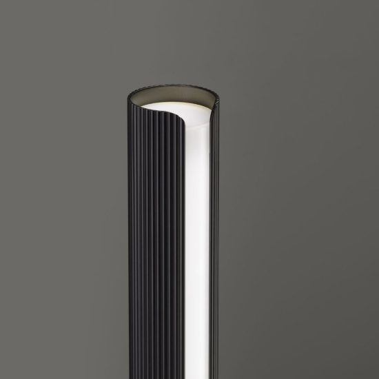 Ideal lux dorica abat-jour led 8w 3000k dimmerabile 25,5cm per comodino moderno nero