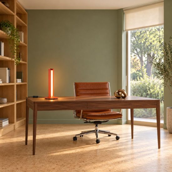 Ideal lux dorica abat-jour led 8w 3000k dimmerabile 25,5cm per comodino moderno arancione