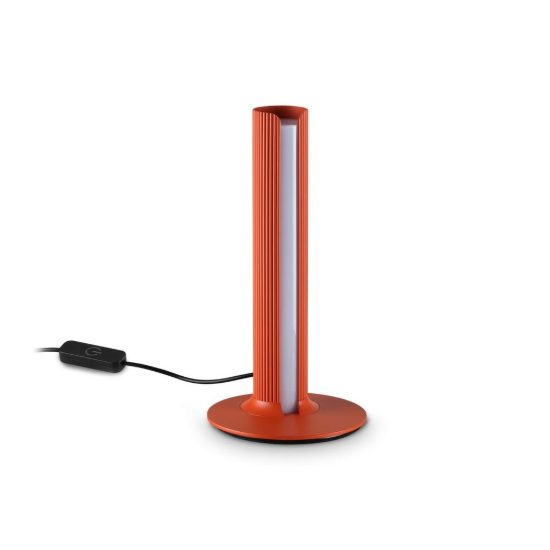 Ideal lux dorica abat-jour led 8w 3000k dimmerabile 25,5cm per comodino moderno arancione