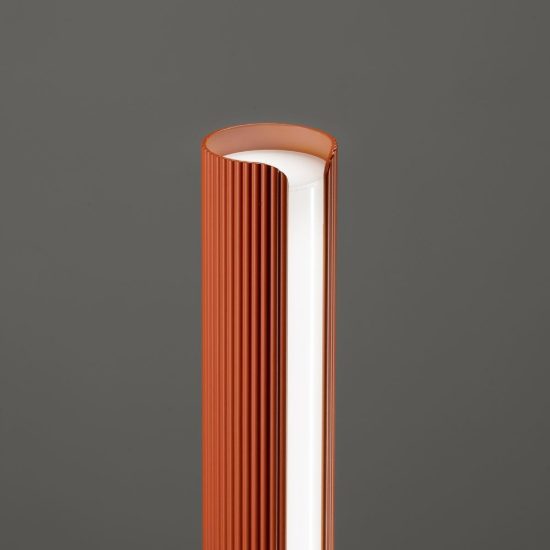 Ideal lux dorica abat-jour led 8w 3000k dimmerabile 25,5cm per comodino moderno arancione