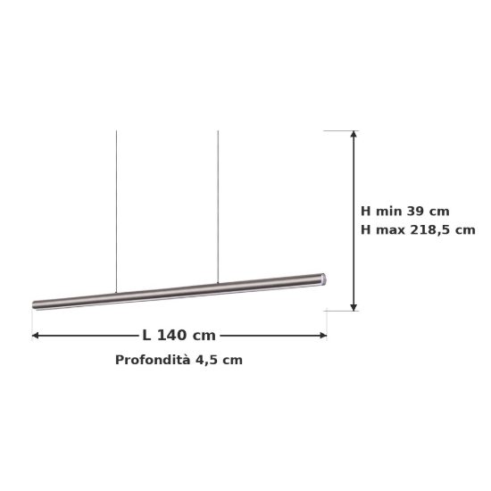 Ideal lux dorica lampadario a barra lineare led 35w 3000k dali 140cm per sala da pranzo bronzo