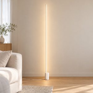 Ideal lux essence lampada da terra lineare a sezione tonda led 24w 3000k 160,5cm bianca