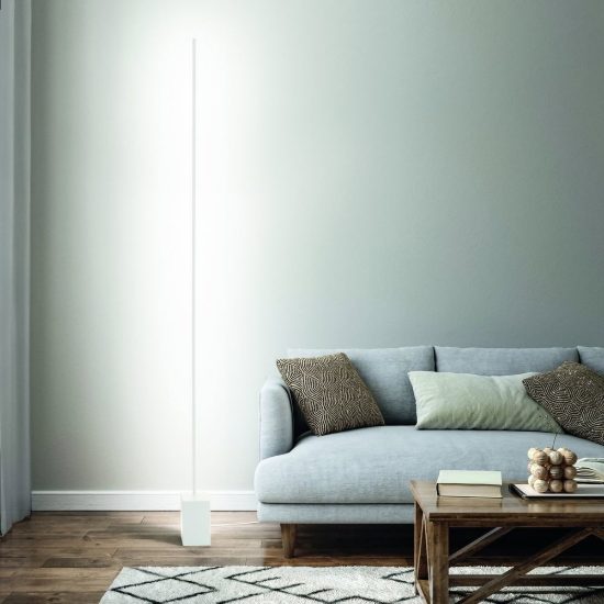 Ideal lux essence lampada da terra lineare a sezione tonda led 24w 3000k 160,5cm bianca