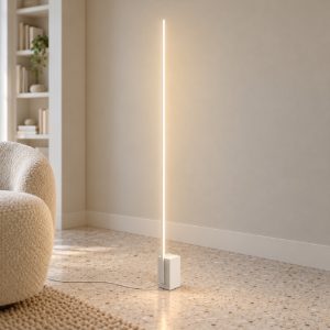 Ideal lux essence lampada da terra lineare a sezione quadrata led 24w 3000k 160,5cm bianca