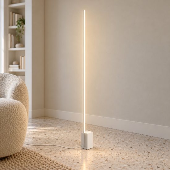 Ideal lux essence lampada da terra lineare a sezione quadrata led 24w 3000k 160,5cm bianca