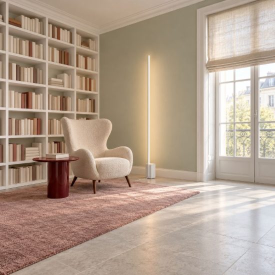 Ideal lux essence lampada da terra lineare a sezione quadrata led 24w 3000k 160,5cm bianca