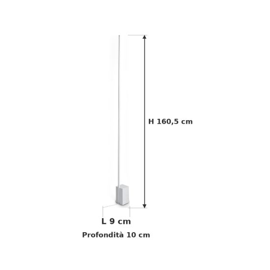 Ideal lux essence lampada da terra lineare a sezione quadrata led 24w 3000k 160,5cm bianca