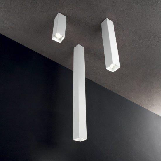 Ideal lux look faretto da soffitto a sezione quadrata gu10 75cm per corridoio bianco