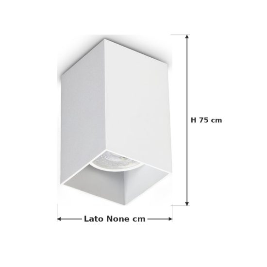 Ideal lux look faretto da soffitto a sezione quadrata gu10 75cm per corridoio bianco
