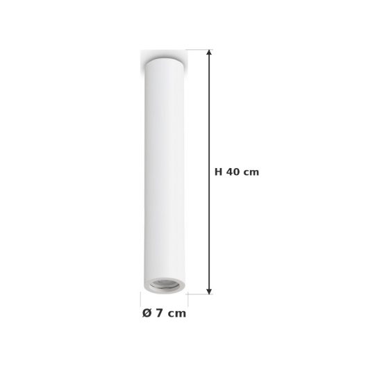 Ideal lux look faretto da soffitto cilindrico gu10 40cm per ingresso in gesso bianco