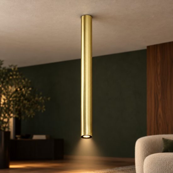 Ideal lux look faretto da soffitto cilindrico gu10 75cm per cucina ottone