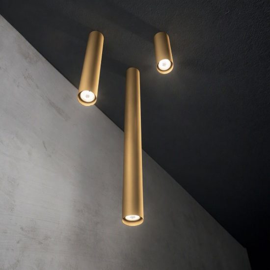 Ideal lux look faretto da soffitto cilindrico gu10 75cm per cucina ottone