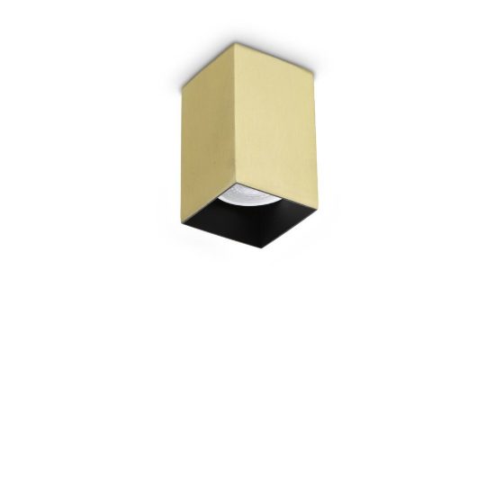 Ideal lux look faretto da soffitto a sezione quadrata gu10 10cm per corridoio ottone