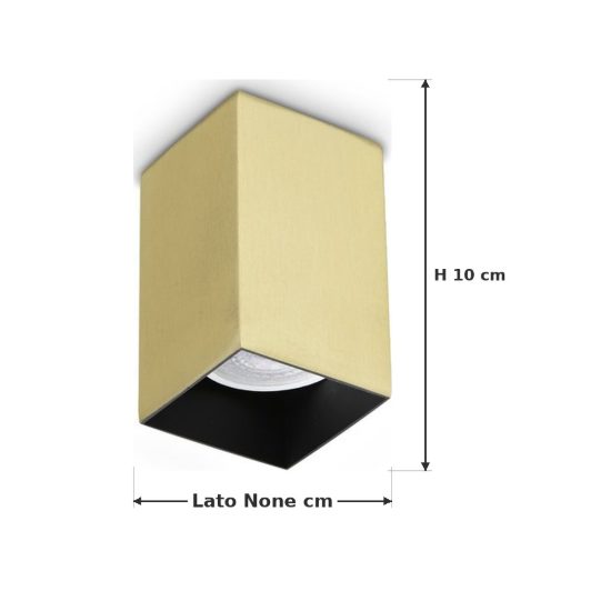 Ideal lux look faretto da soffitto a sezione quadrata gu10 10cm per corridoio ottone