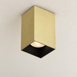 Ideal lux look faretto da soffitto a sezione quadrata gu10 20cm per corridoio ottone