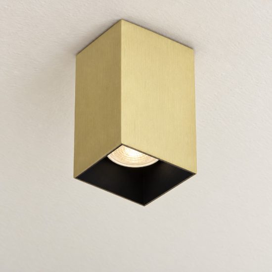 Ideal lux look faretto da soffitto a sezione quadrata gu10 20cm per corridoio ottone