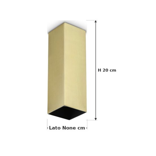 Ideal lux look faretto da soffitto a sezione quadrata gu10 20cm per corridoio ottone