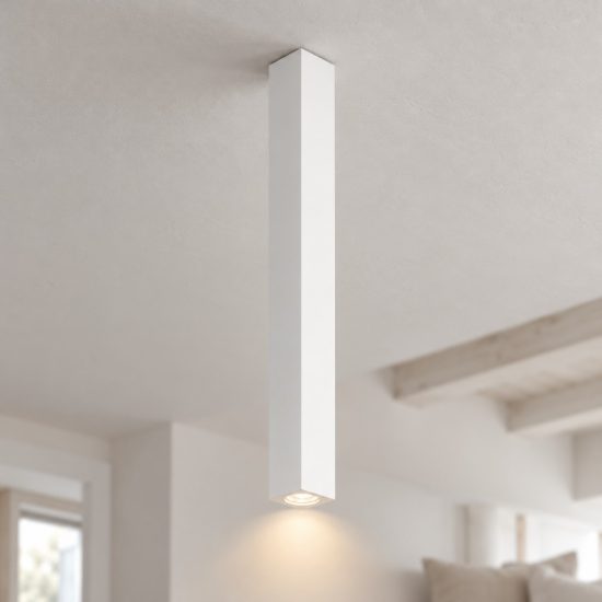 Ideal lux look faretto da soffitto a sezione quadrata gu10 75cm per cucina in gesso bianco