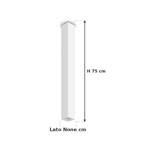 Ideal lux look faretto da soffitto a sezione quadrata gu10 75cm per cucina in gesso bianco