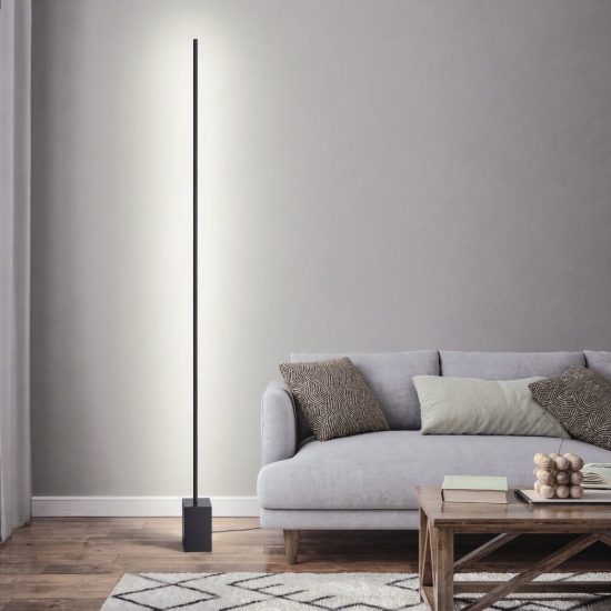 Ideal lux essence lampada da terra lineare a sezione quadrata led 24w 3000k 160,5cm nera