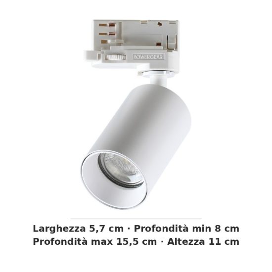 Ideal lux dynamite faretto per binario trifase cilindrico gu10 moderno bianco