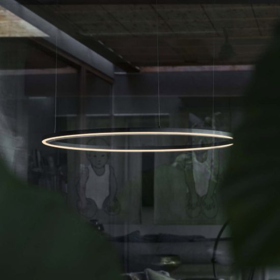 Ideal lux oracle slim lampadario ad anello led 42w 3000k dali 90cm per soggiorno moderno bianco