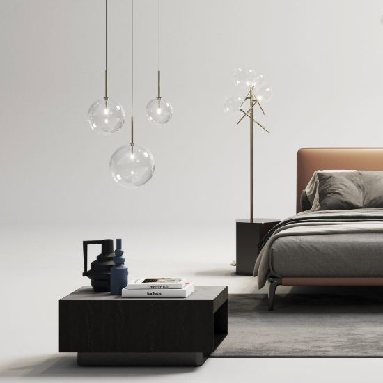 Ideal lux equinoxe lampada a sospensione a sfera 25cm per soggiorno contemporanea ambra