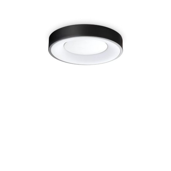 Ideal lux planet plafoniera tonda led 15w 3000k 30cm per cabina armadio moderna nera