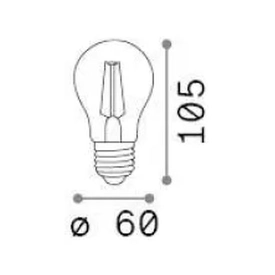 Ideal lux lampadina led e27 a goccia a filamento 4w 3000k trasparente