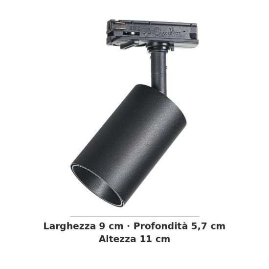 Ideal lux dynamite faretto per binario monofase cilindrico gu10 moderno nero