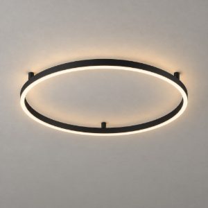 Ideal lux oracle slim plafoniera ad anello led 29w 2700k 50cm per camera da letto moderna nera