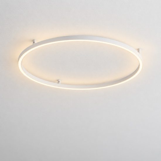 Ideal lux oracle slim plafoniera ad anello led 29w 2700k 50cm per camera da letto moderna bianca