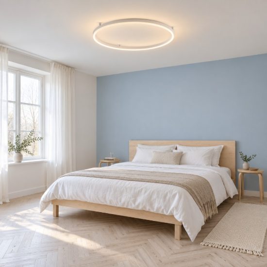 Ideal lux oracle slim plafoniera ad anello led 29w 4000k 50cm per camera da letto moderna bianca
