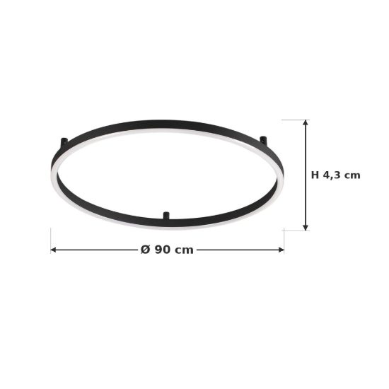 Ideal lux oracle slim plafoniera ad anello led 53w 2700k 90cm per camera da letto moderna bianca