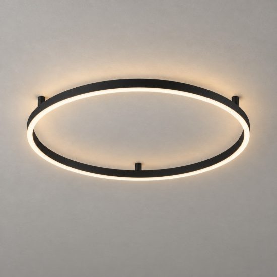 Ideal lux oracle slim plafoniera ad anello led 53w 4000k 90cm per camera da letto moderna nera