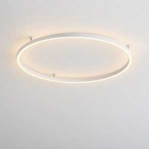 Ideal lux oracle slim plafoniera ad anello led 53w 4000k 90cm per soggiorno moderna bianca
