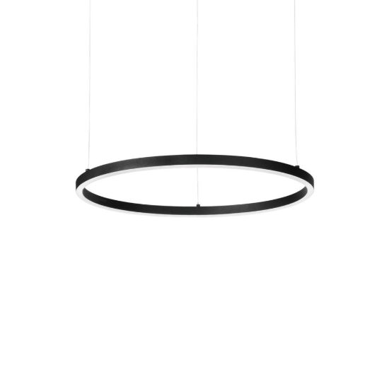 Ideal lux oracle slim lampadario ad anello led 28w 4000k dali 50cm per soggiorno moderno nero