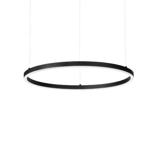 Ideal lux oracle slim lampadario ad anello led 40w 4000k dali 70cm per soggiorno moderno nero
