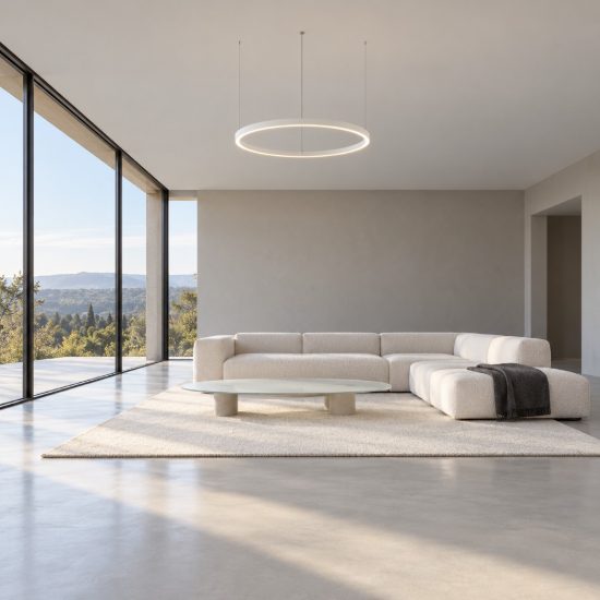 Ideal lux oracle slim lampadario ad anello led 40w 4000k dali 70cm per soggiorno moderno bianco