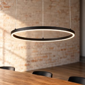 Ideal lux oracle slim lampadario ad anello led 42w 4000k dali 90cm per soggiorno moderno nero