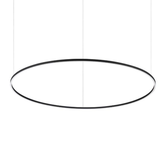 Ideal lux oracle slim lampadario ad anello led 81w 2700k 150cm per soggiorno moderno nero