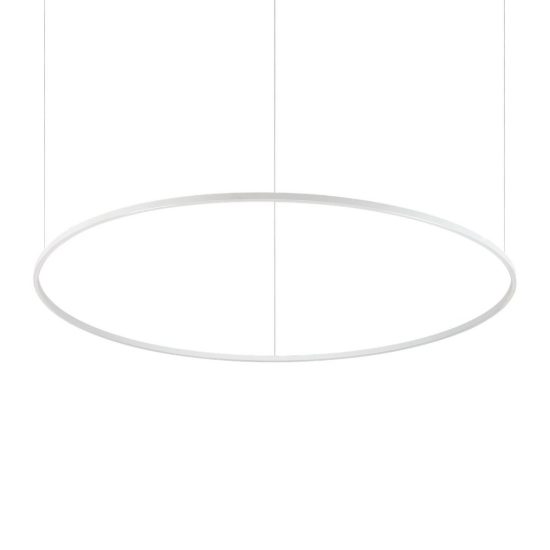 Ideal lux oracle slim lampadario ad anello led 77w 4000k dali 150cm per soggiorno moderno bianco