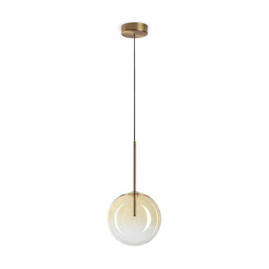 Ideal lux equinoxe lampada a sospensione a sfera 20cm per cucina contemporanea ambra