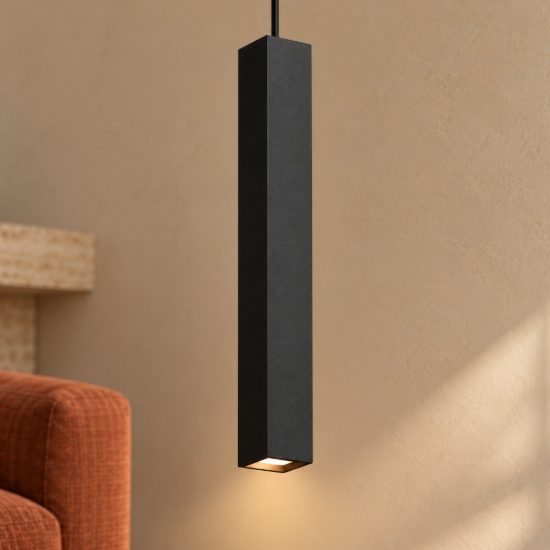 Ideal lux look lampada a sospensione a sezione quadrata 40cm per cucina nera