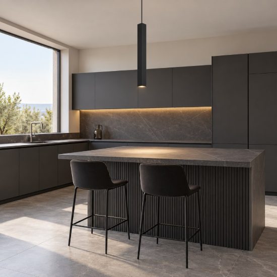 Ideal lux look lampada a sospensione a sezione quadrata 40cm per cucina nera