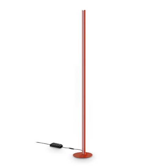 Ideal lux dorica lampada da terra led 50w 3000k dimmerabile 190cm per soggiorno moderna arancione