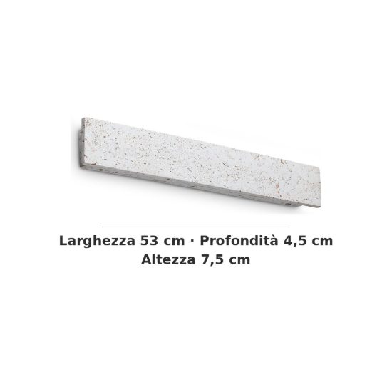 Ideal lux zig zag applique rettangolare led 23w 3000k 53cm per soggiorno moderna cemento