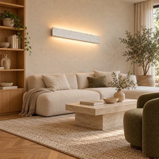 Ideal lux zig zag applique rettangolare led 26w 3000k 75cm per soggiorno moderna cemento
