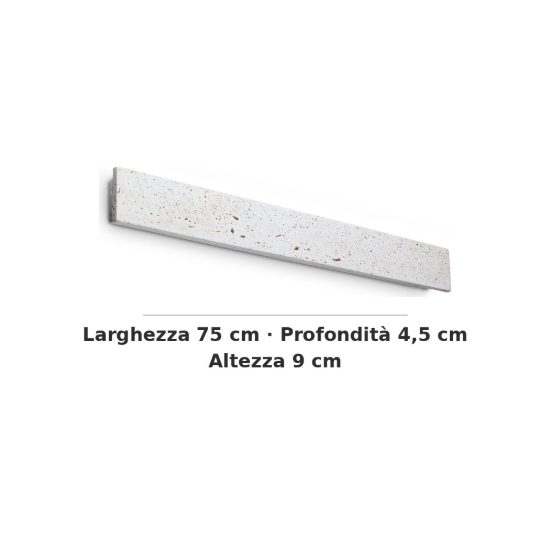 Ideal lux zig zag applique rettangolare led 26w 3000k 75cm per soggiorno moderna cemento