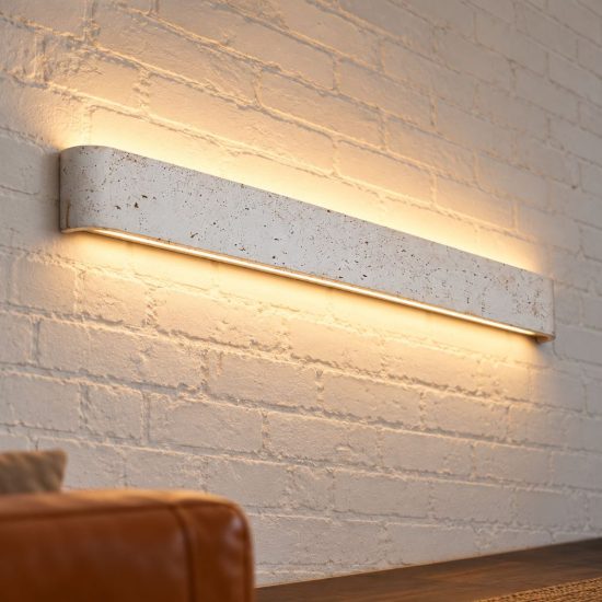 Ideal lux delta applique rettangolare led 19,5w 3000k 61cm per soggiorno moderna cemento